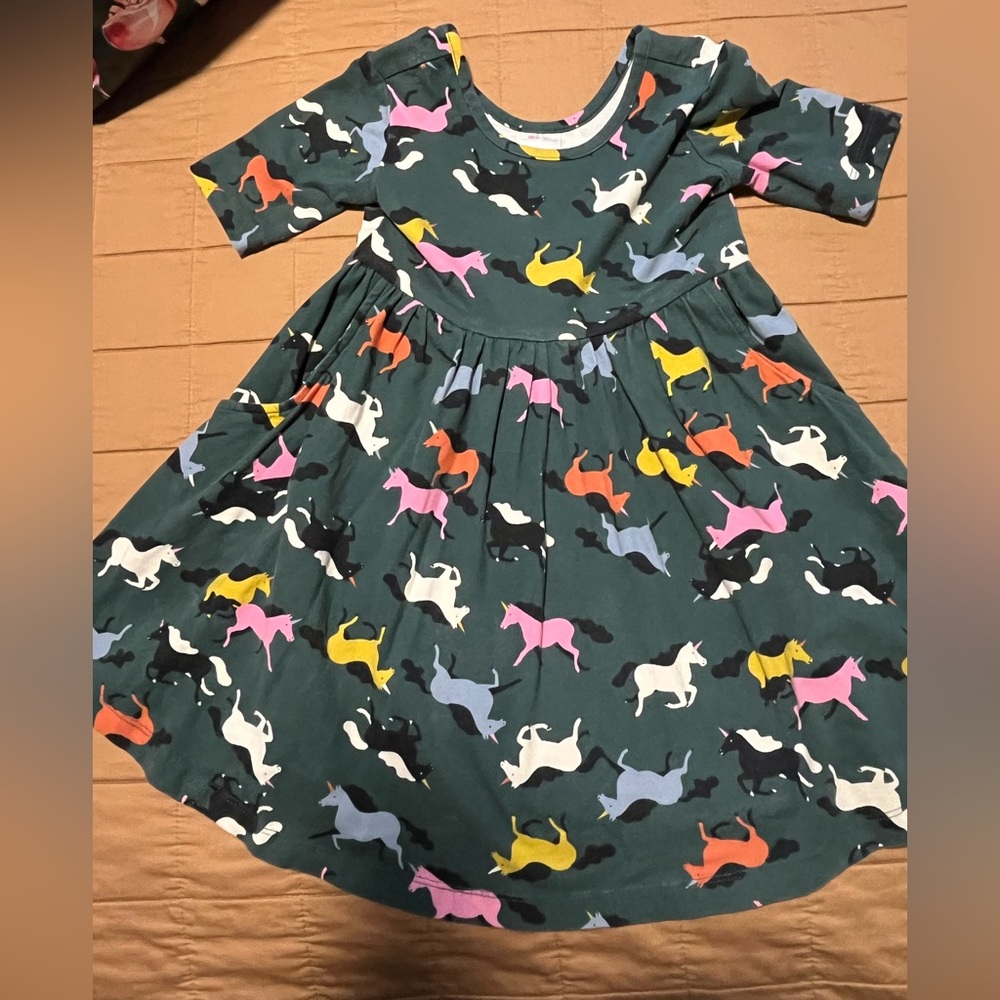 HA Colorful Horse Print Kids Dress